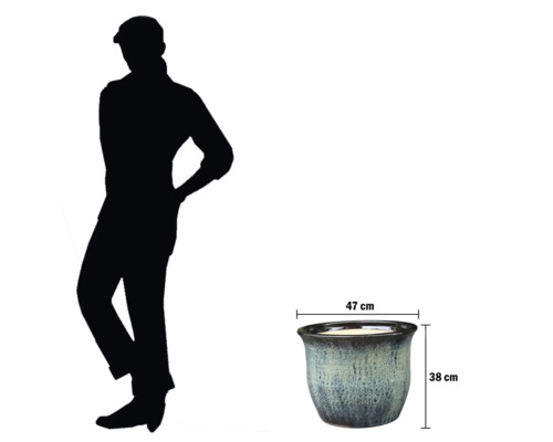 Keramik Pflanztopf mit den Maßen 47 cm Breite und 38 cm Höhe