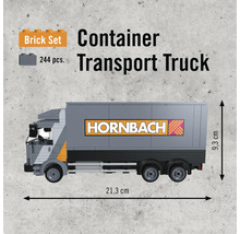 Container Transporter LKW Bausatz mit Hornbach Logo und Maßangaben