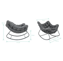 Abbildung eines Schaukelstuhls mit Maßangaben