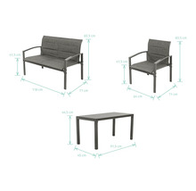 Gartenmöbelset mit den Maßen