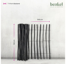 Sichtschutzzaun aus Holz mit den Maßen 120 mal 500 Zentimeter