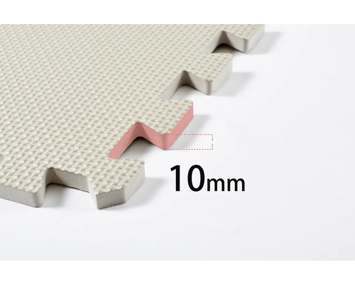 Detailaufnahme einer 10 mm dicken, hellen Puzzlematte