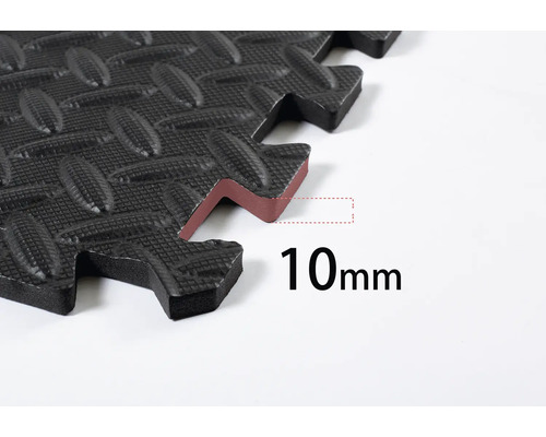 Schwarze Puzzlematte mit 10 Millimeter Dicke