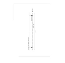 Technische Zeichnung eines Rohrs mit Endkappe und Konsole