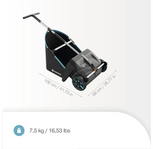 Gardena Kehrmaschine mit Behälter und den Maßen 106 cm mal 68 cm