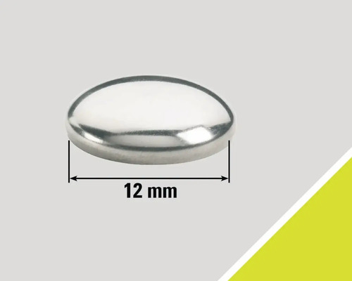 Silberfarbener Abdeckstopfen mit 12 Millimeter Durchmesser