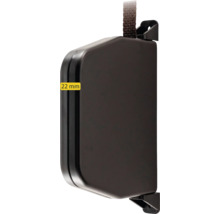 Ein brauner Gurtwickler mit einer Breite von 22 Millimetern.