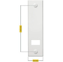 Abmessungen einer Schalterblende: 160 mm Höhe, 56 mm Breite