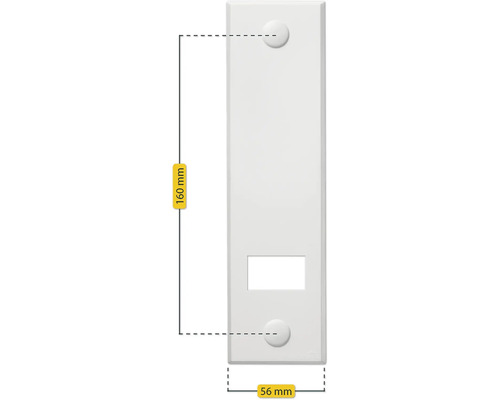 Abmessungen einer Schalterblende: 160 mm Höhe, 56 mm Breite