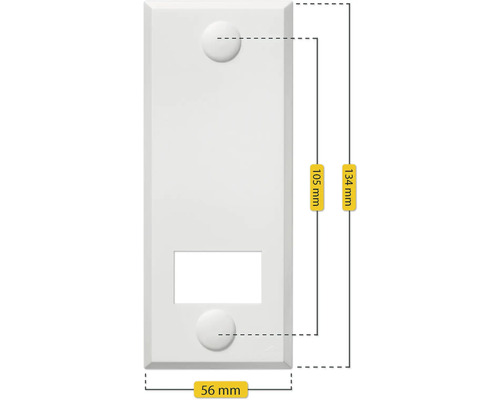 Abdeckung mit Öffnung, Abmessungen 134 x 56 Millimeter