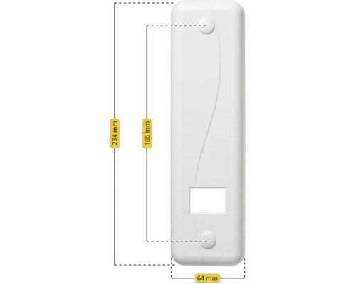 Abbildung eines Gehäuses mit den Maßen 234 mm Höhe und 64 mm Breite