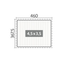 Technische Zeichnung mit Maßangaben 460 und 367,5 sowie 4,5 mal 3,5