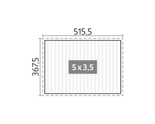Technische Zeichnung mit den Maßen 515,5 x 367,5 und 5 x 3,5.