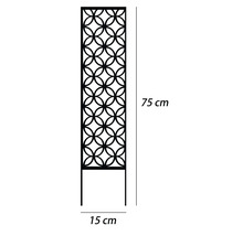 Dekoratives Gartenelement mit Kreismuster und den Maßen 75 cm Höhe und 15 cm Breite.