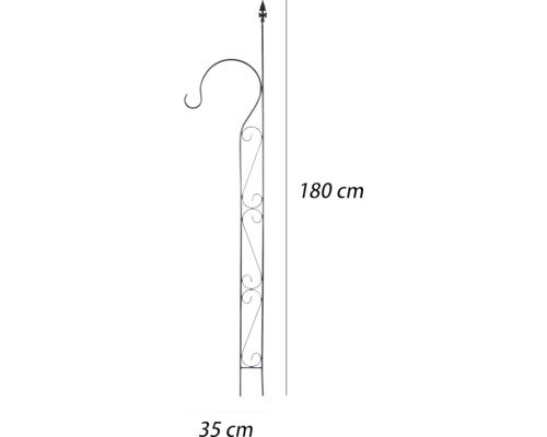 Metall Laternenhalter, Höhe 180 cm, Ausladung 35 cm