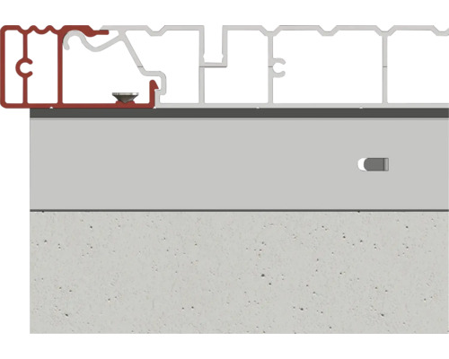 Schnittdarstellung eines Fassadenprofils mit Befestigung