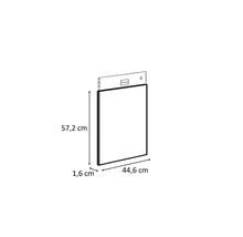 Zeichnung eines Küchenschrankfrontrahmens mit Maßangaben