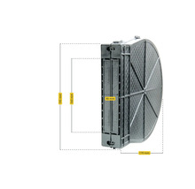 Abmessungen eines Fallrohrfilters mit einer Höhe von 195 Millimeter, einer Tiefe von 46 Millimeter und einer Breite von 170 Millimeter.