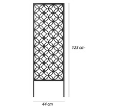 Metall Sichtschutz mit Kreismuster, Höhe 123 cm, Breite 44 cm