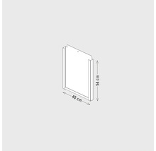 Produktzeichnung eines Badschranks mit den Maßen 54 mal 40 Zentimeter