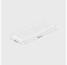 Abbildung einer 109 mal 40 Zentimeter großen Duschrinne