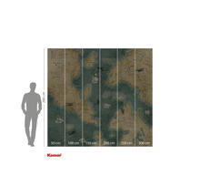 Komar Wandbild mit Weltkartenmotiv und Größenangaben.