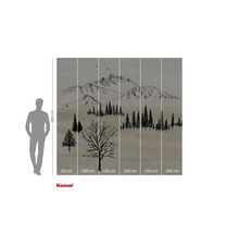 Fototapete mit Berglandschaft und Waldmotiv zur Wandgestaltung