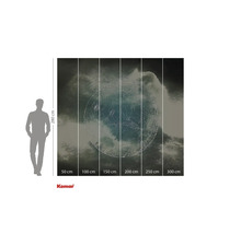 Fototapete mit Mondmotiv und Größenangaben.