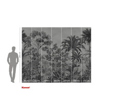 Fototapete mit Dschungelmotiven, inklusive Giraffe, Zebra und Elefant