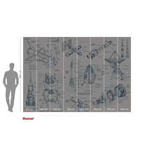 Komar Fototapete mit Illustrationen von Raumfahrzeugen und Erklärungen