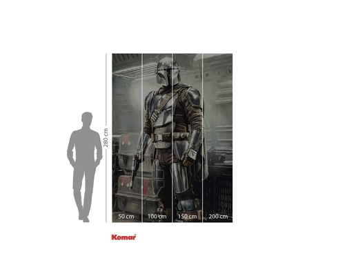 Fototapete mit Star Wars Mandalorian Motiv und Größenangaben