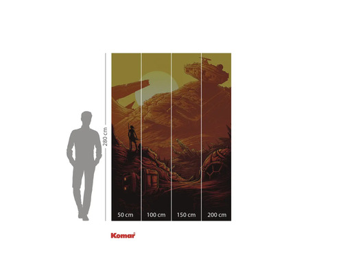 Fototapete mit Wüstenlandschaft, Person und Raumschiff