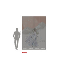 Komar Wandbild mit einem Motiv von Eiskönigin Elsa, bestehend aus vier Teilen, mit einer Höhe von 280 Zentimetern.