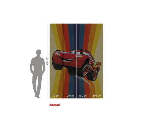 Komar Wandbild Cars Lightning McQueen, circa 280 cm hoch und 200 cm breit