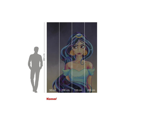 Komar Dschasmin Vliestapete, 4-teilig, mit einer Illustration der Disney-Prinzessin Jasmin.
