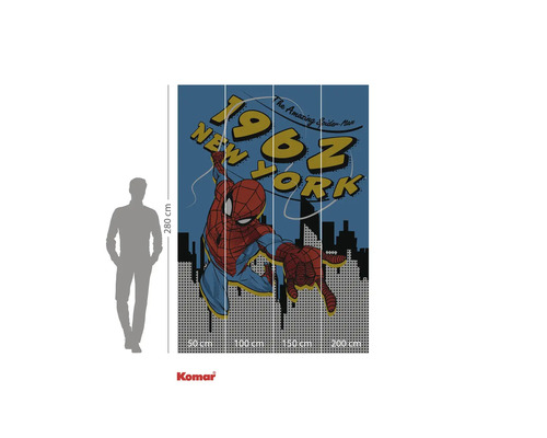 Komar Spiderman Fototapete mit Spiderman Motiv und Skyline