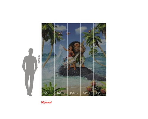 Komar Fototapete mit Moana und Maui auf einer tropischen Insel