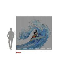Fototapete mit Mickey Maus beim Surfen auf einer Welle