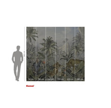 Komar Wandbild mit Dschungelmotiv, Palmen und Löwenfamilie, 280x300 cm