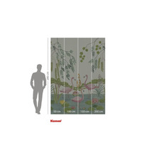 Fototapete mit Flamingos, Seerosen und Pflanzen