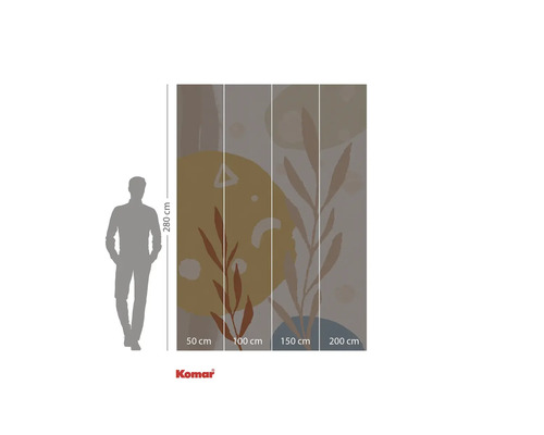 Fototapete mit Pflanzenmotiven und Größenangaben