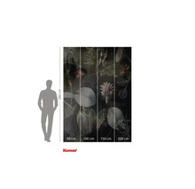 Fototapete mit Blumen- und Blätterdesign, Maße 280 x 200 cm.