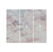 Dreiteilige Fototapete mit Wolkenmotiv