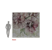 Fototapete mit Blumenmuster und Größenangaben