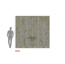 Komar Fototapete mit Dschungelmotiv, Leopard und Papageien, Abmessungen 280 mal 300 cm