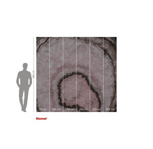 Fototapete mit einem Querschnitt durch einen Achatstein mit Größenangaben