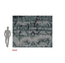 Komar Fototapete mit abstraktem, geometrischem Muster und Größenangaben.