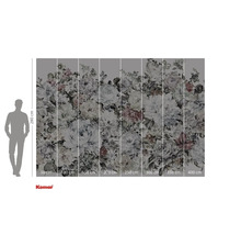 Fototapete mit Blumenmuster und Größenangaben