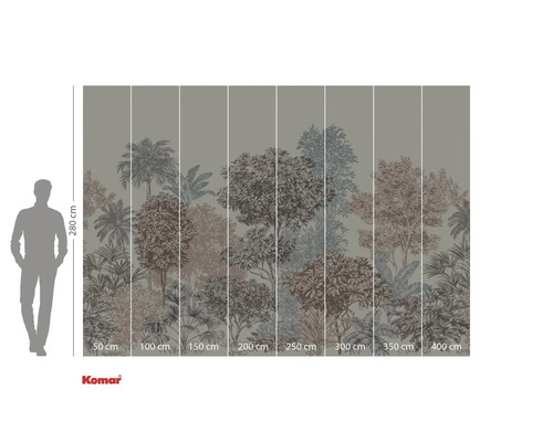 Komar Fototapete mit Dschungelmotiv, Abmessungen 400 cm Breite mal 280 cm Höhe