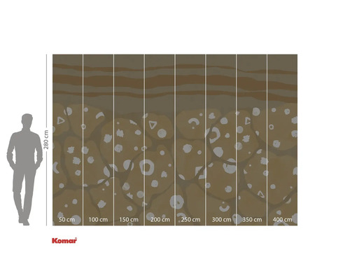 Komar Fototapete mit abstraktem Muster und Maßangaben